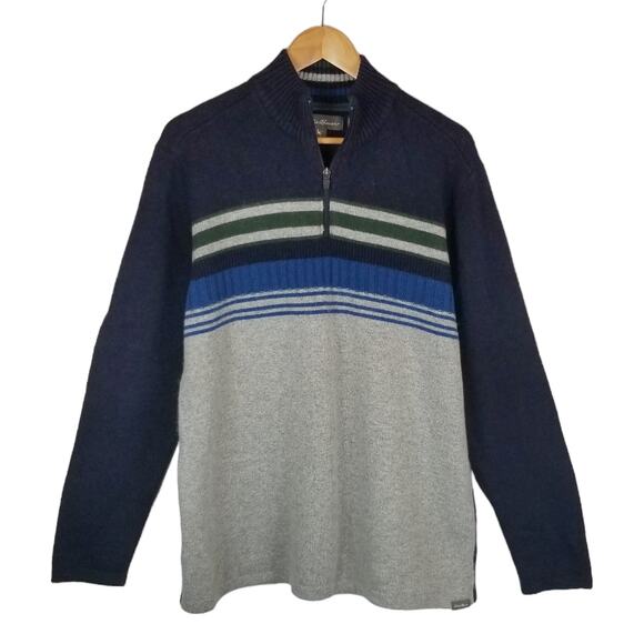Eddie Bauer Men's 1/4 Zip Wool Blend Pullover Sweater Size TL Large Tall - Picture 1 of 6
